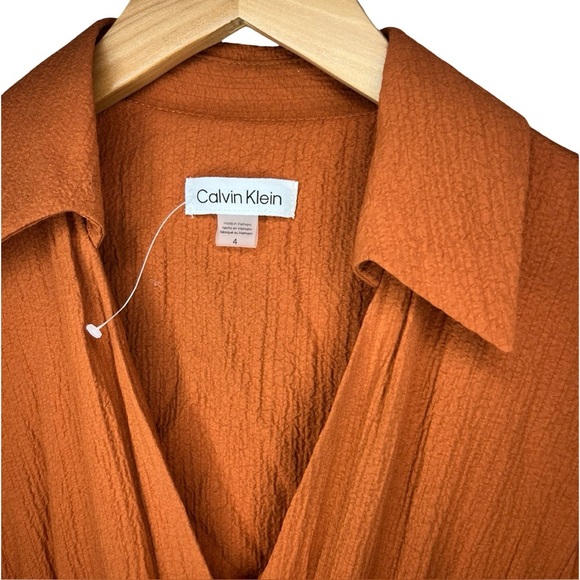 NWT Calvin Klein Textured Drawstring-Waist Dress - Picture 6 of 10